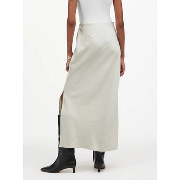 Madewell Satin Maxi Slip Skirt Steel NWT 12 - Picture 3 of 10